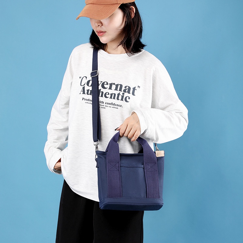 Túi Canvas Đeo Chéo Sức Chứa Lớn Có Khóa Kéo Thời Trang Cho Bé