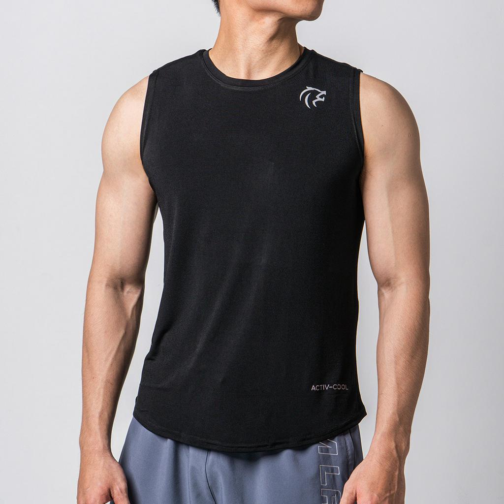 Áo Tanktop tập thể thao nam Gymlab form regular fit nhiều màu vải poly thoáng mát - SILVER LOGO