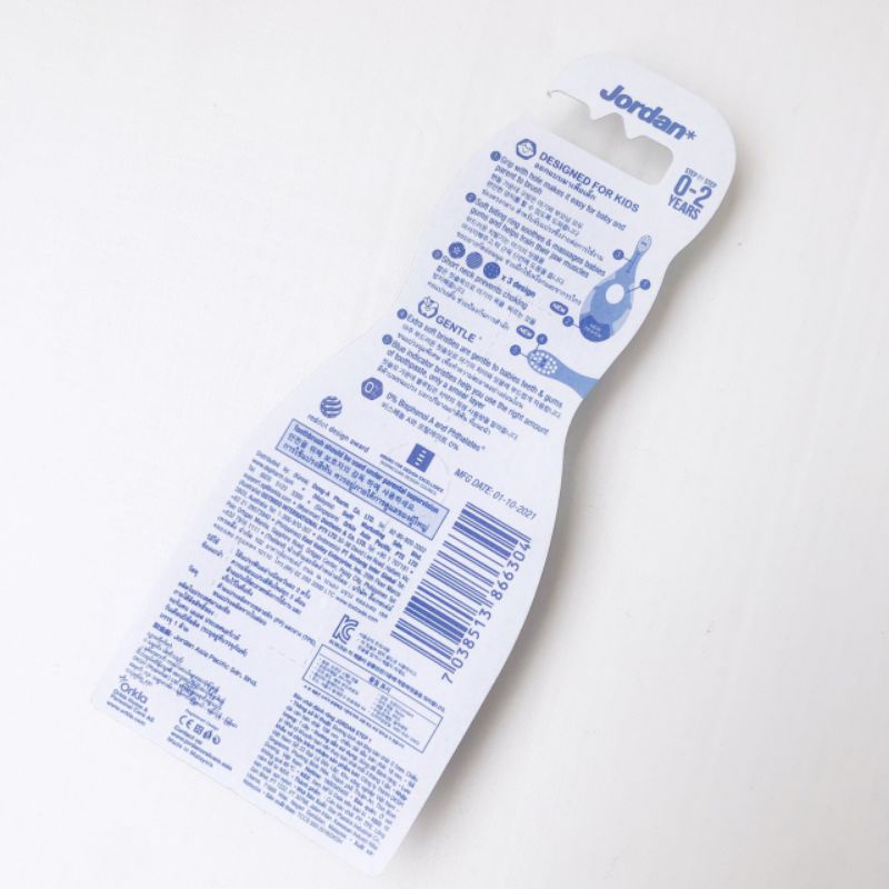 Bàn chải đánh răng Jordan step 1 cho bé từ 0-2 tuổi