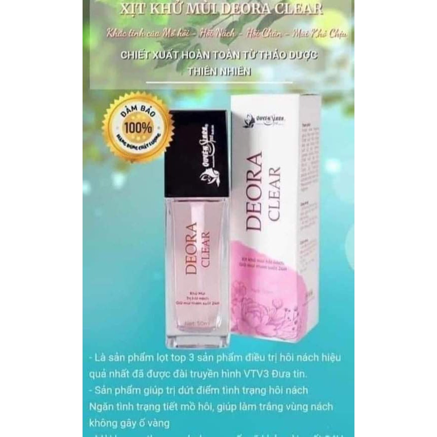 Xịt khử mùi hôi nách DEORA CLEAR _Quyên lara