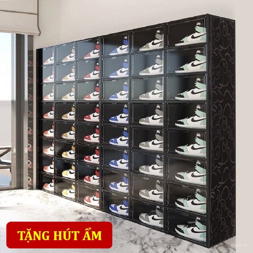 Hộp Đựng Giày Nhựa Cứng ENINO, Hộp Nhựa Đựng Giày Dép Nắp Nhựa Cứng Trong Suốt