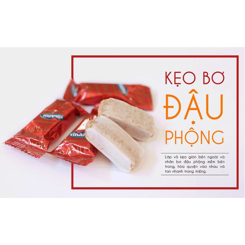 Kẹo bơ đậu phộng Vinamit 500g bơ đậu phộng mềm xốp