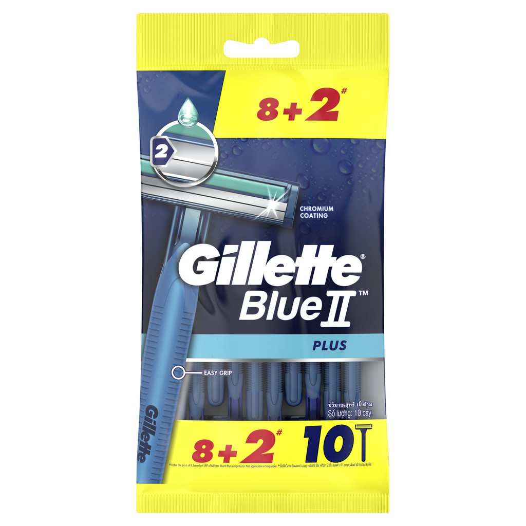 Dao cạo Gillette Blue II Plus - Gói 8+2