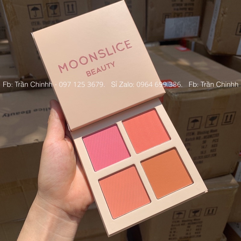 BILL US - Bảng phấn má hồng MoonSlice Beauty Blushing Moon 4 ô tone hồng, cam siêu xinh