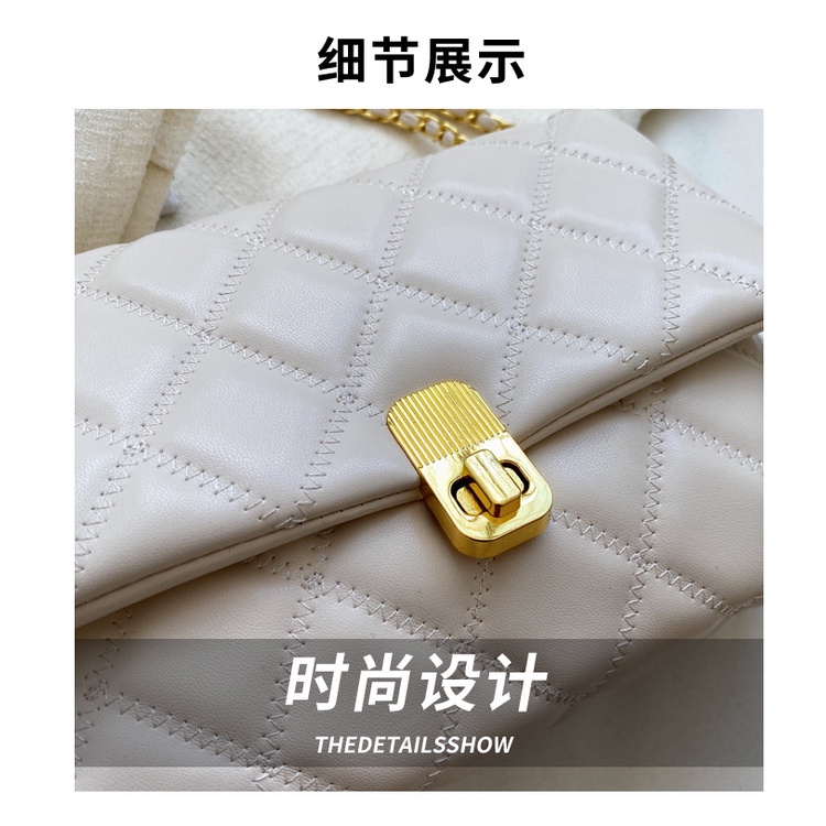 Túi Đeo JASMIN NOIR Chéo Nắp Lật Họa Tiết Kẻ Ô Phối Dây Xích Cho Nữ