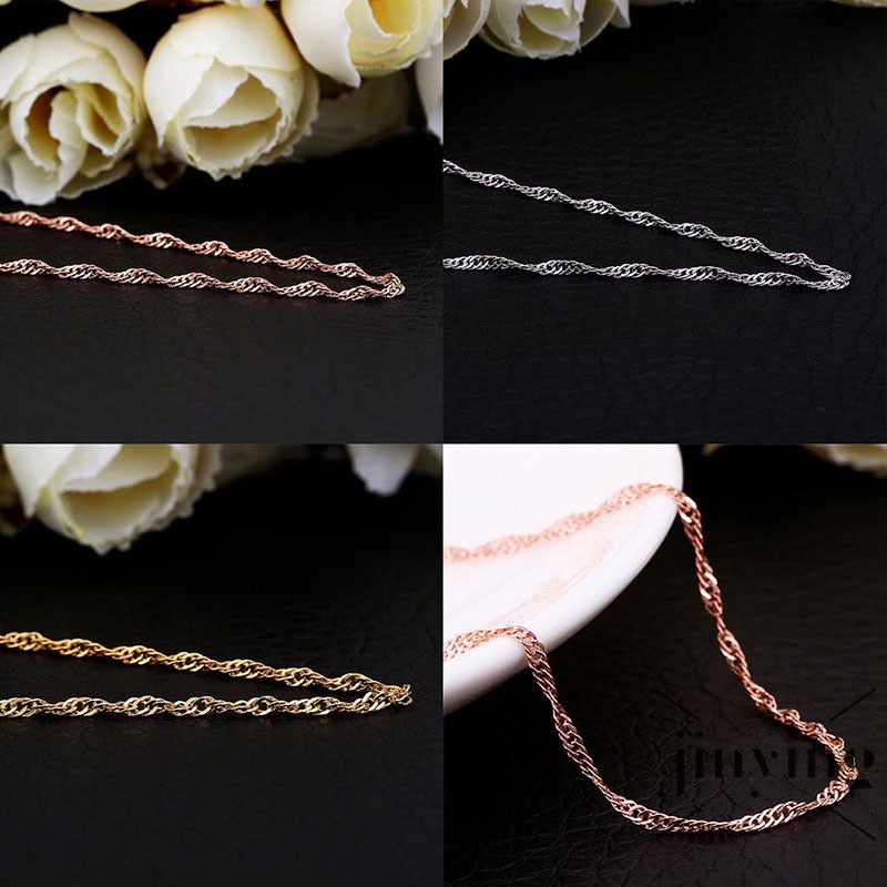 ❤S Wind New Fashion Jewelry 18 inch Simple Silver Water Wave  Chain Necklace For Unisex Man Women Gi