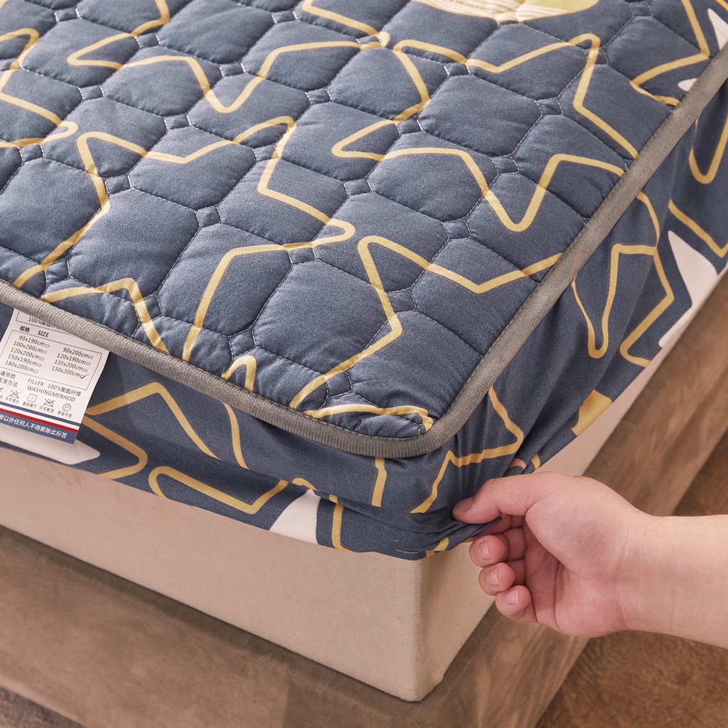 Ga giường và vỏ gối cotton trần bông cao cấp mẫu mới 2022, thảm bọc đệm cotton thoáng khí mềm mại thấm hút mồ hôi