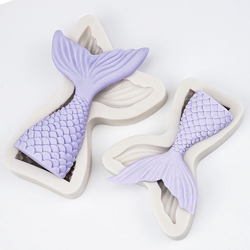 Khuôn Silicone Tạo Hình Đuôi Nàng Tiên Cá 3d Trang Trí Bánh