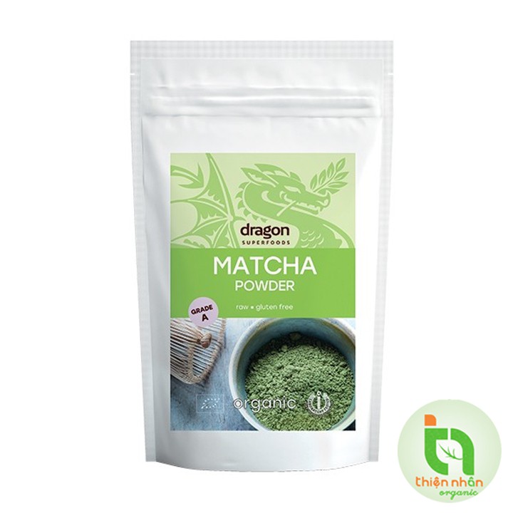 Bột trà xanh Matcha hạng A hữu cơ Dragon Superfoods 100g