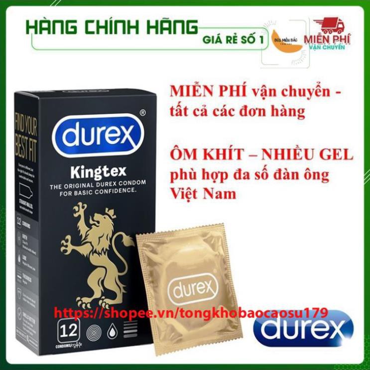 Bao cao su Durex Kingtex vừa vặn với kích thước đa số đàn ông người Việt hộp 12c