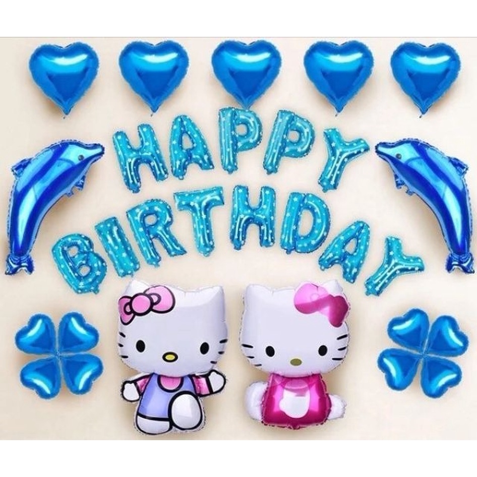 Bóng Bay Hình Hello Kitty Cỡ Vừa/Lớn Dùng Trang Trí Sinh Nhật