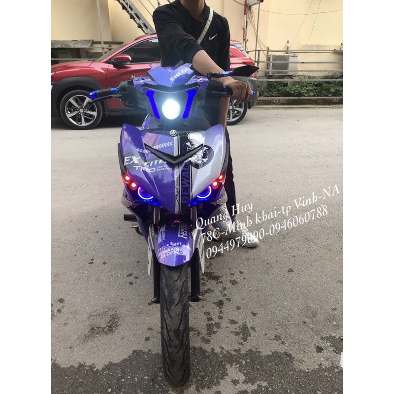 Tem trùm exciter 150 xanh tím, độ team trùm decal xe máy ex dán đời 2015-2020