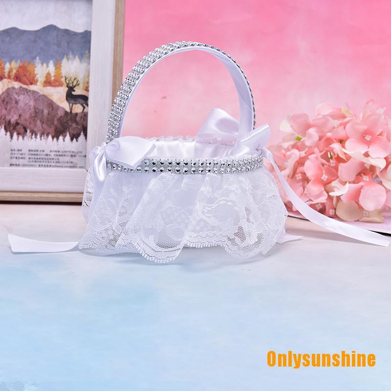 Giỏ đựng hoa trang trí cho lễ cưới đáng yêu xinh xắn