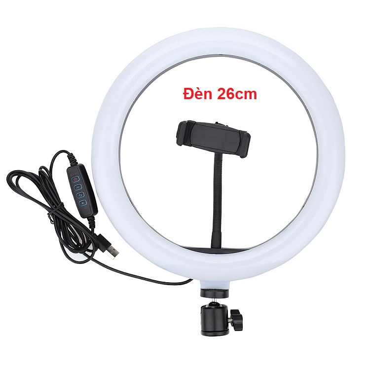 Đèn Học 26cm, Tặng Kèm Kẹp Điện Thoại, Điều Chỉnh Đa Hướng 3 Chế Độ Sáng - Make Up - Quay Livestream Tiktok