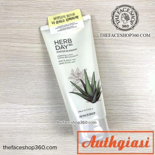 Kem tẩy trang The Face Shop Herb Day 365 Master Blending Cleansing Cream TFS làm sạch sâu 170ml -kiwikiwi