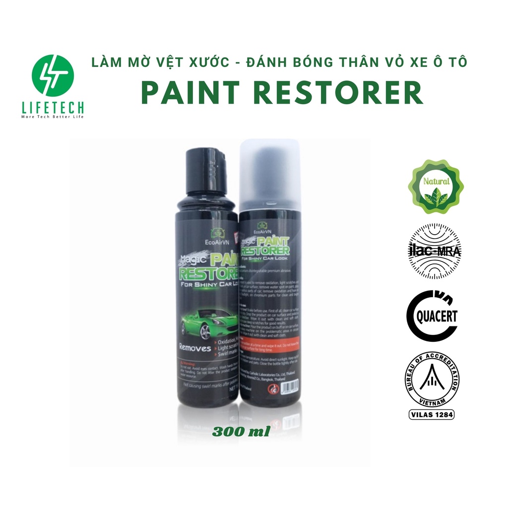 Làm mờ vệt xước sơn xe ô tô Phục hồi sơn- Đánh bóng thân vỏ Magic Paint Restorer- EcoAirVn