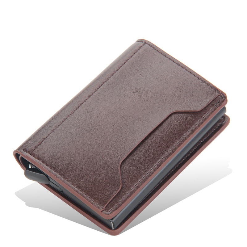 Youyo Ví Da PU RFID Đựng Thẻ Tín Dụng Tự Động Bật Lên Phong Cách Vintage Cho Doanh Nhân