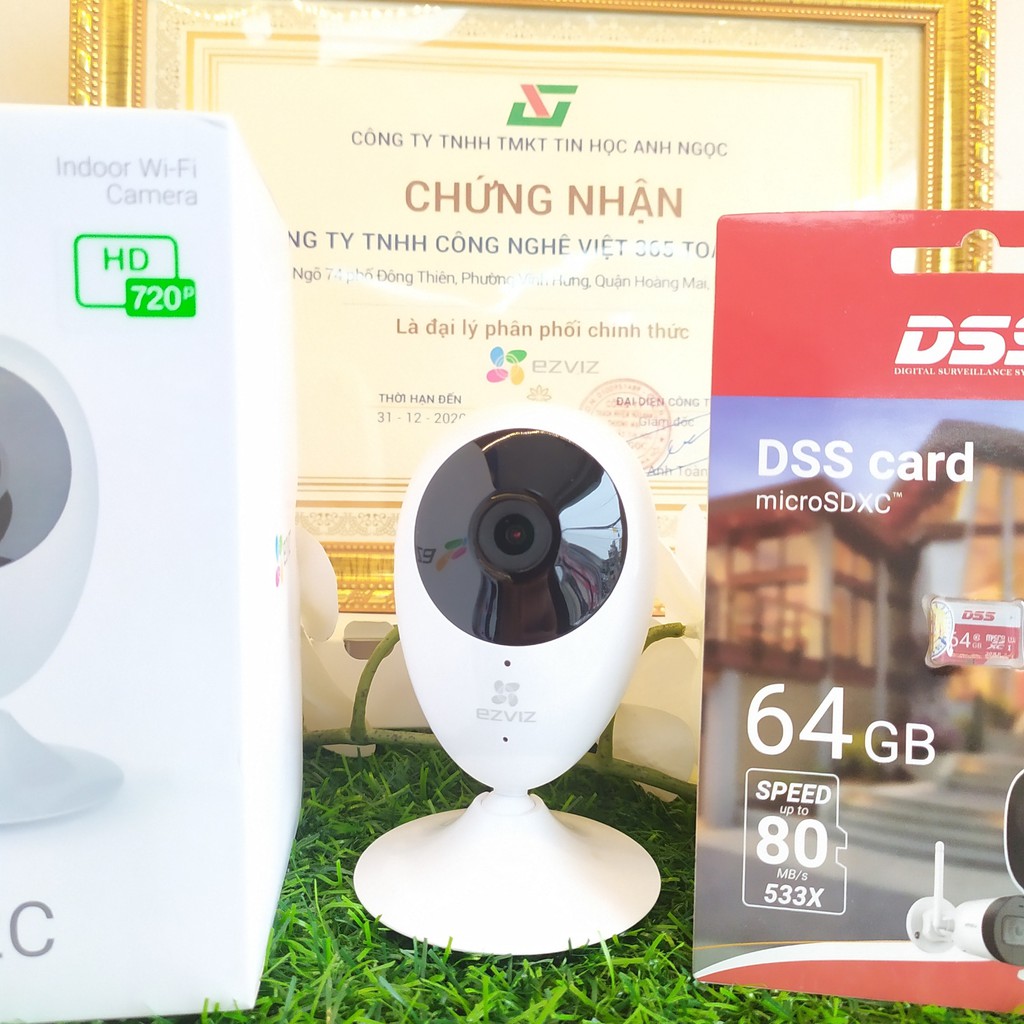 Camera Ezviz C2C 720P HD-Đàm thoại 2 chiều,Phát hiện chuyển động ,Tích hợp Micro và Loa-BẢO HÀNH 24 THANGS