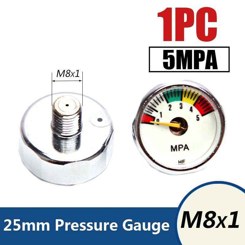 1 Đồng Hồ Đo Áp Suất Không Khí 25mm 5Mpa 10Mpa 20Mpa 30Mpa 35Mpa 40Mpa 1 Inch M8x1