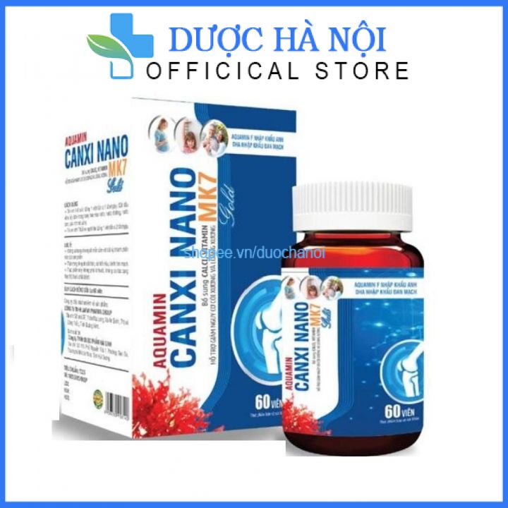 Viên uống bổ sung canxi Aquamin Canxi Nano MK7 Gold giúp tăng chiều cao, giảm còi xương, giảm loãng xương – Hộp 60 viên