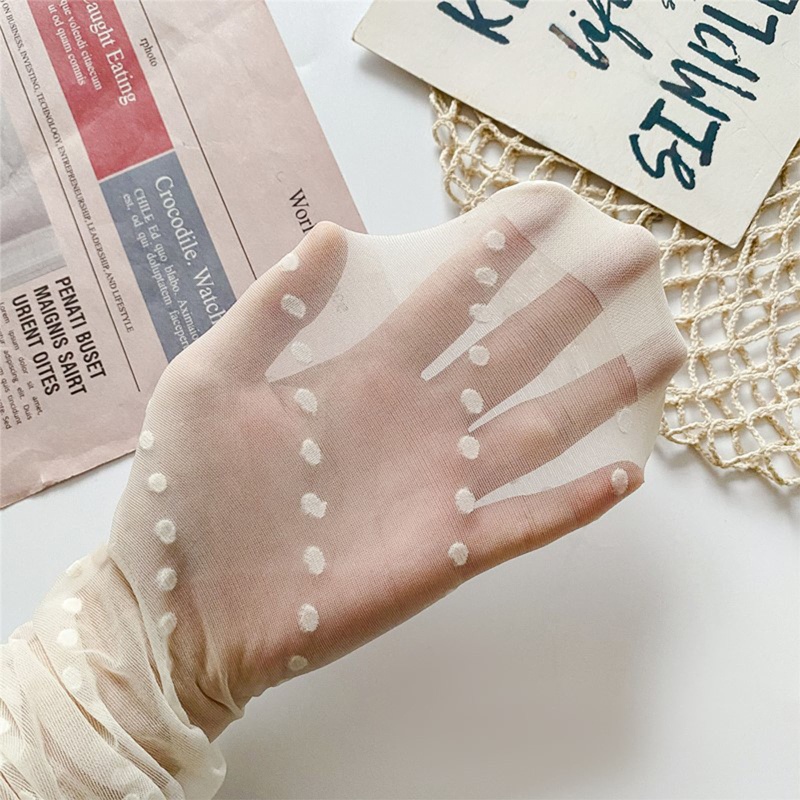 Xixi Vớ Dài Qua Gối Vải Lụa Trong Suốt In Họa Tiết Chấm Bi Phong Cách Nhật Bản Cổ Điển Ngọt Ngào Cho Nữ