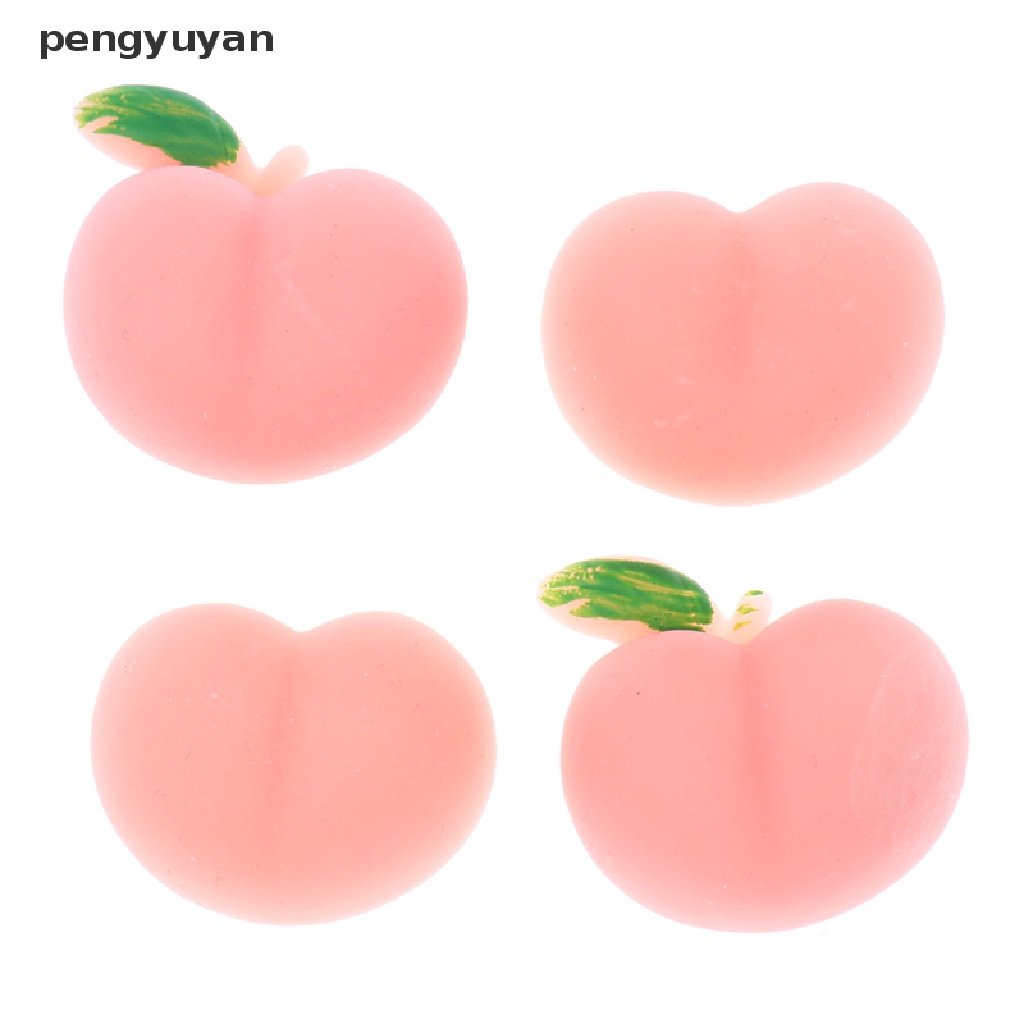 Bộ 2 Đồ Chơi Bóp Nén Bằng Silicon Mềm Hình Mông Quả Đào Dễ Thương