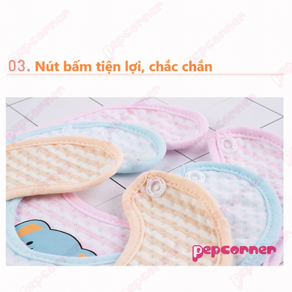 Yếm dãi yếm ăn dặm chống thấm chất liệu mềm mịn nút bấm tiện lợi cho bé trai bé gái