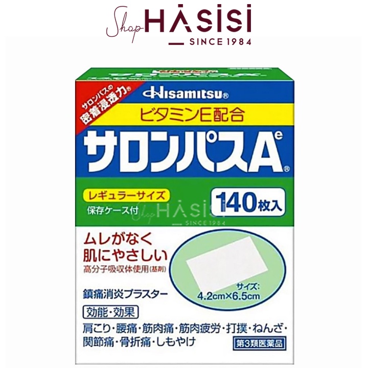 Cao Dán Giảm Đau HISAMITSU - Salonpas 4.2cm x 6.5cm (140 Miếng - Size Nhỏ)