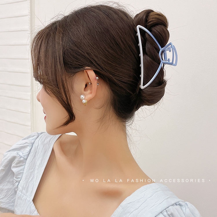 Kẹp Tóc Kim Loại Dài Màu Gradient Phong Cách Mới