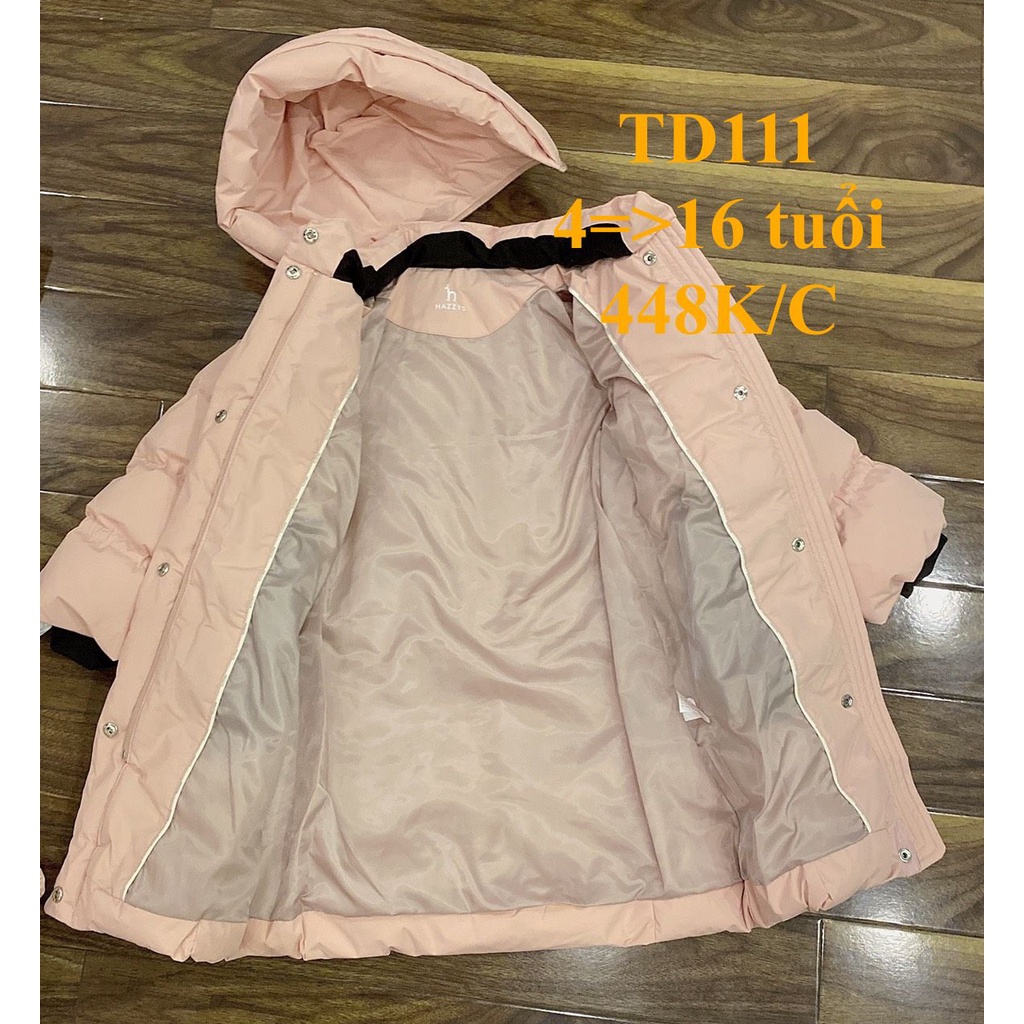 * Mã TD111: Parka dáng dài bé gái xuất hàn hàng VNXK siêu hot.