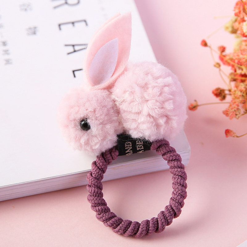 Dây Buộc Tóc Hình Thỏ Nhồi Bông Đáng Yêu Cho Nữ