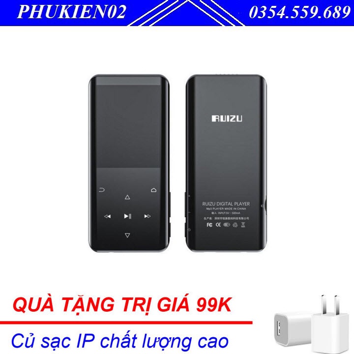 (Quà tặng 99k) Máy nghe nhạc Ruizu D25 hỗ trợ Bluetooth 5.0 bộ nhớ trong 16G màn hình cong 2.4inch