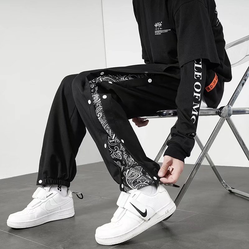 Quần dài thể thao ống rộng thoải mái thời trang Nhật Bản cho nam