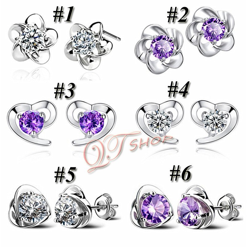 C2 Khuyên tai bạc đính kim 11 dòng BD18 1