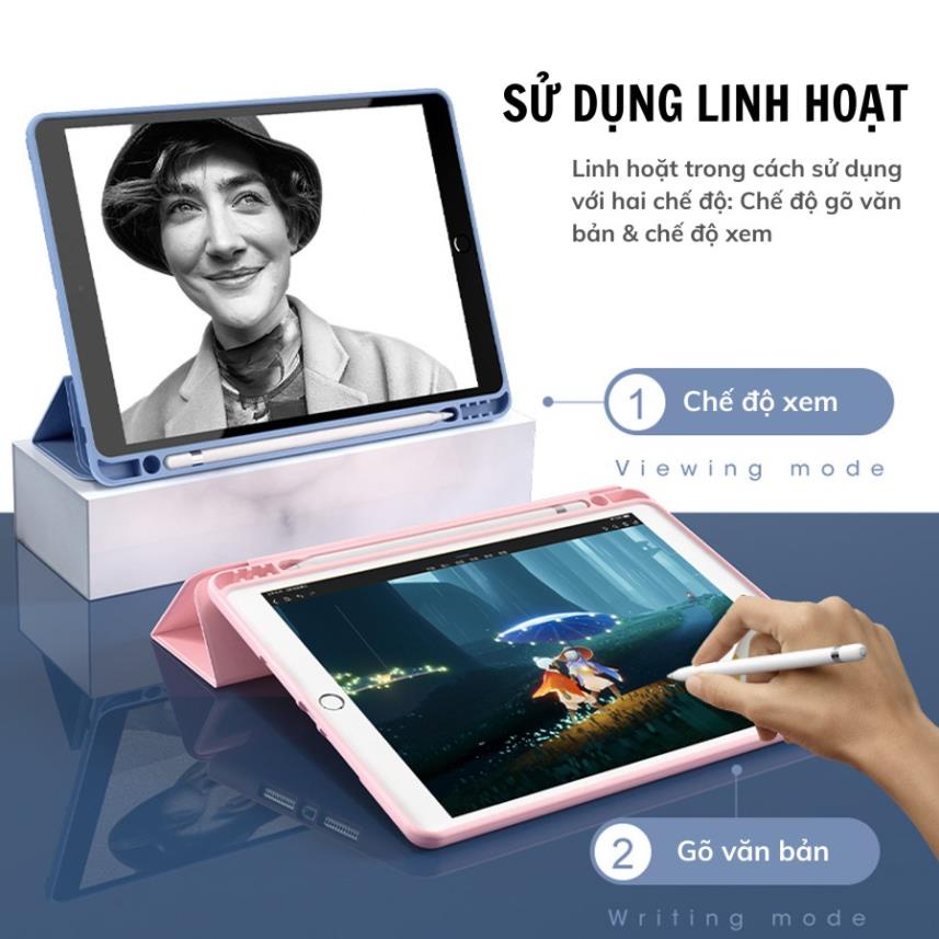 Ốp iPad Có Khay Đựng Bút Tích Hợp Màu Pastel