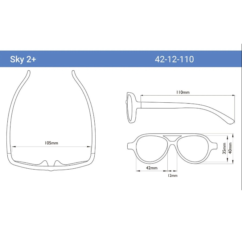 Kính mát trẻ em Real shades chống vỡ - chống tia UV mẫu Sky cho bé 2t+ - 7t+