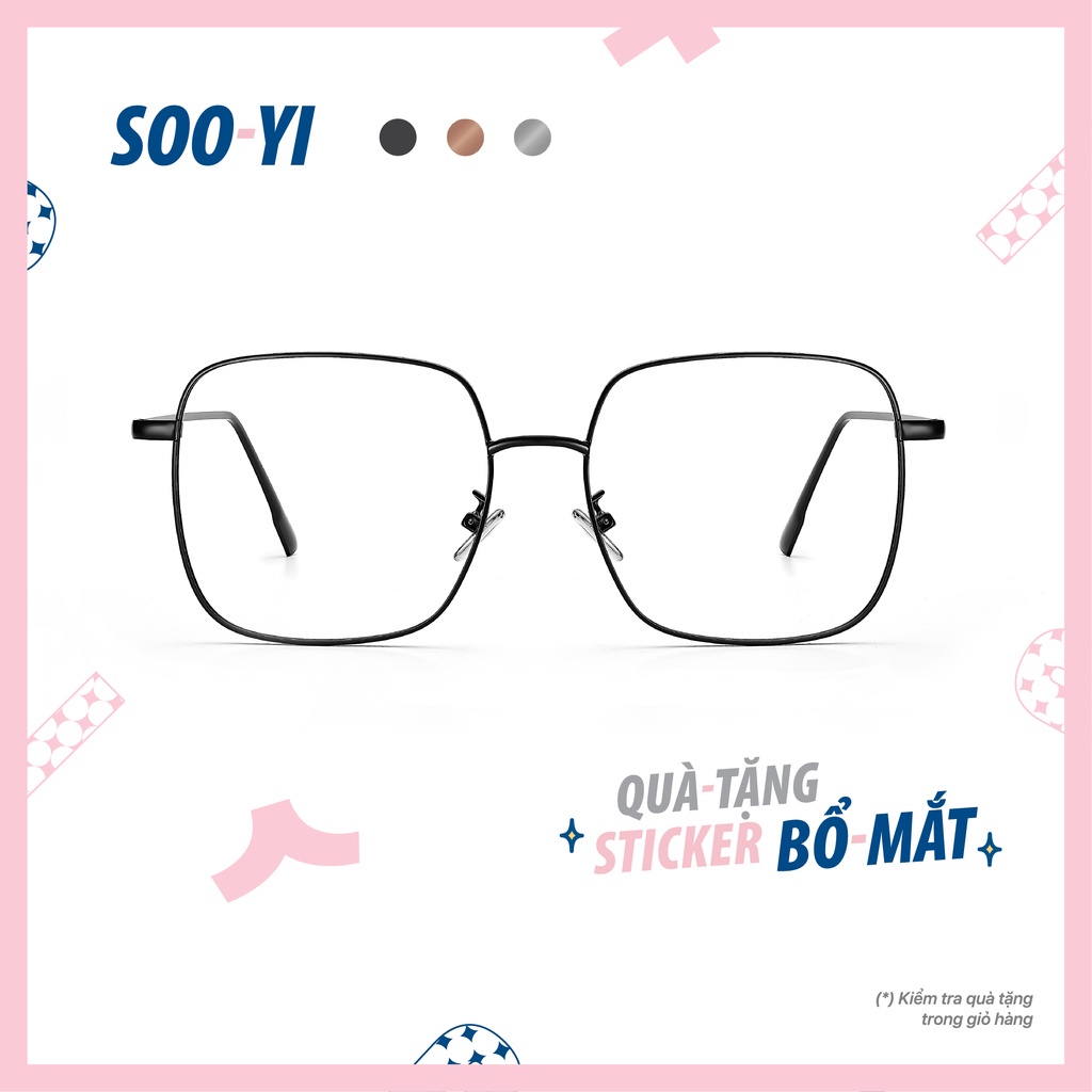 ♚Gọng kính cận nam/nữ Soo-Yi Kim chất liệu nhựa dẻo, mắt vuông bo tròn thời thượng cá tính