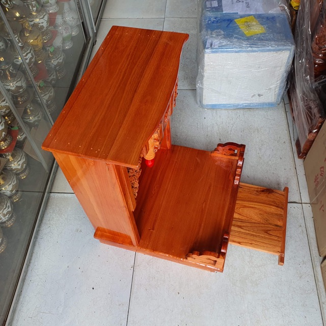 Bàn thờ thần tài ông địa gỗ xoan ngang 38 x 56 siêu rẻ