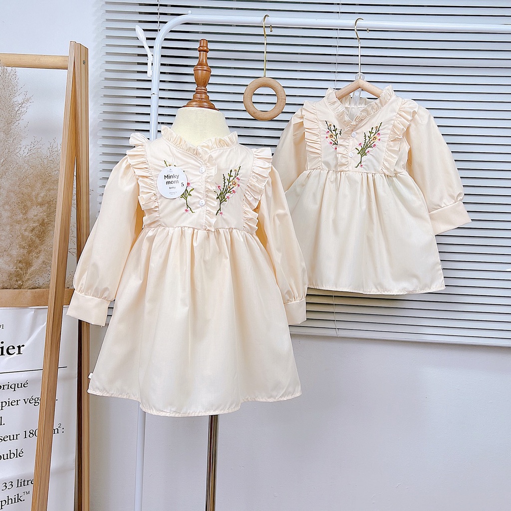 Váy cho bé gái cánh tiên hoa thêu ngực xịn sò 8-20kg