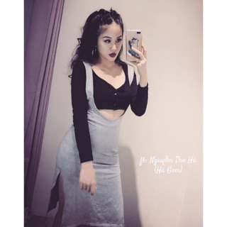 SET ÁO CROPTOP TD + VÁY YẾM HÀ GEM