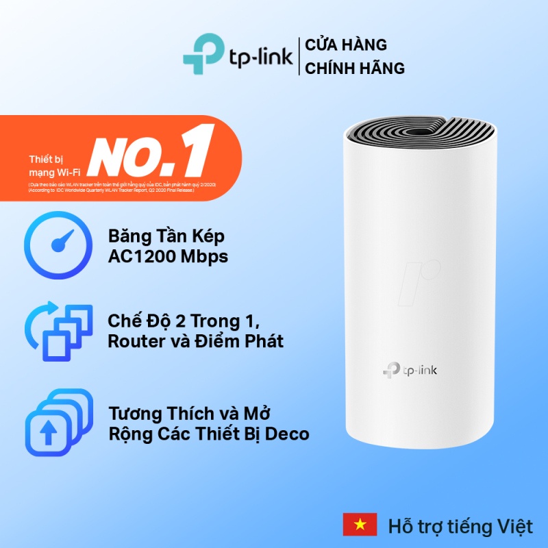 Bộ Phát Wifi Mesh TPLink Deco M4 (2pack) Băng Tần Kép MUMIMO AC1200 Hàng Chính Hãng