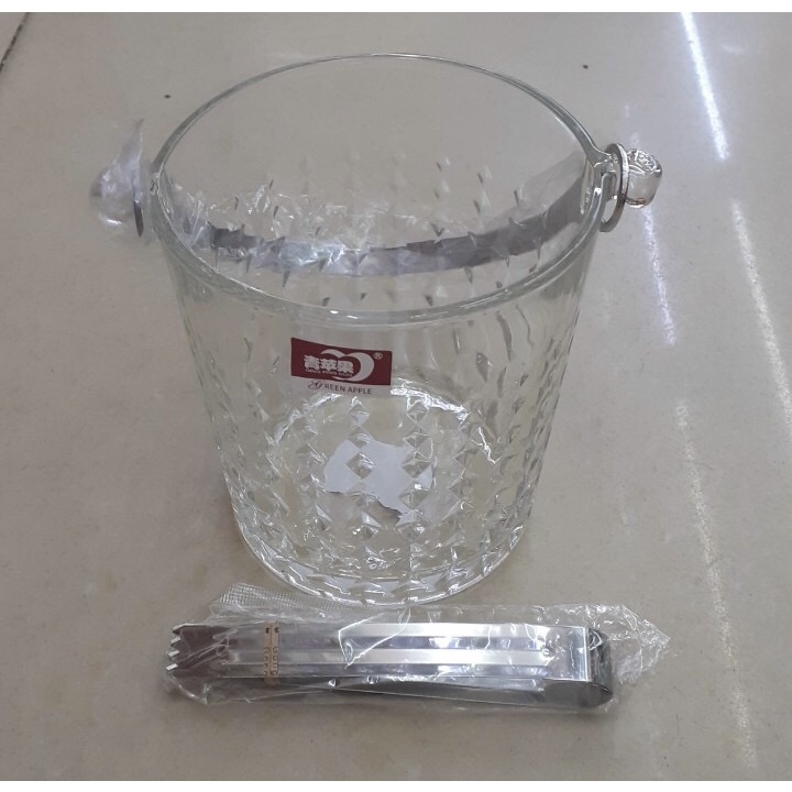 Xô đá thủy tinh ngâm chai rượu Green Apple