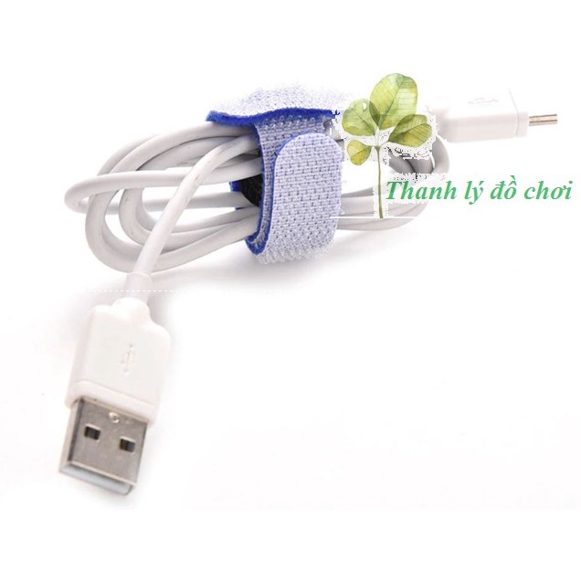 Dây Dán 2 Mặt Đa Năng - Dài 15cm, 10 chiếc/set - Buộc Gọn Dây Cáp Sạc Điện Thoại, Máy Tính, Tai Nghe