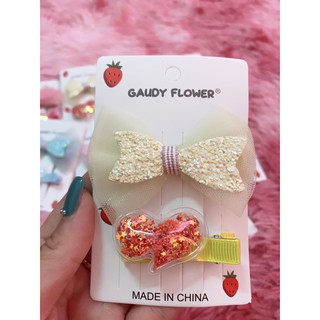 Set 2 kẹp tóc nhiều màu cho bé.