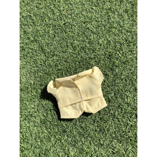 Bộ đồ ngủ sọc vàng gà con cho doll 15cm 20cm