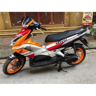 Tem xe air blade repsol đỏ cam trắng ngôi sao - làm tem dán xe máy air blade theo yêu cầu - tem xe air blade rẻ và