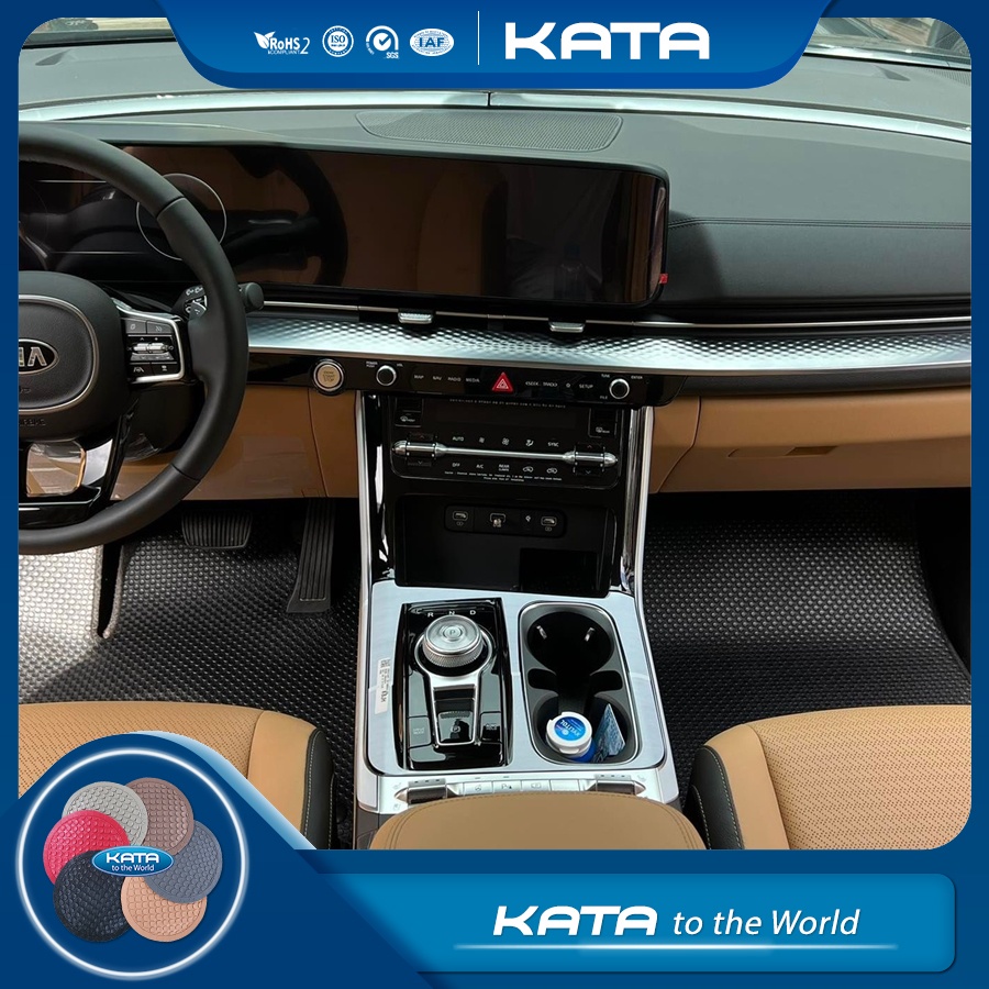Thảm lót sàn ô tô KATA cho xe Kia Carnival 2022 - 7,8 chỗ ngồi - Khít với sàn xe, Chống trơn, Không mùi, Không ẩm mốc