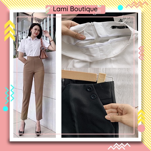 Quần Baggy Nữ 4 Khuy Lưng Cao Mã SP SP 46 - Lami Boutique