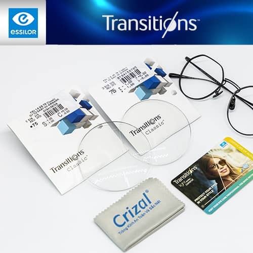 Tròng kính đổi màu khói Pháp Essilor Transitions Classic 1.60 - Store Sunny