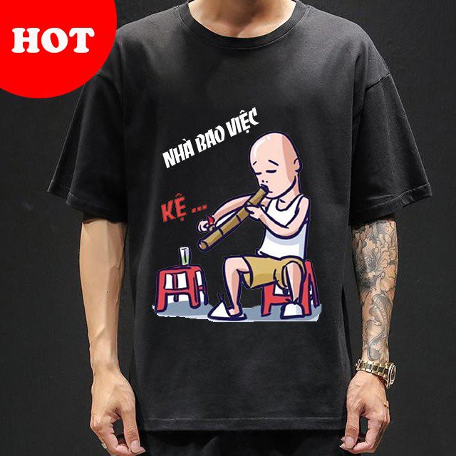 Áo Thun Tshirt Nam Nữ Unisex Chất Vải Thun Nhà Bao Việc MAT175